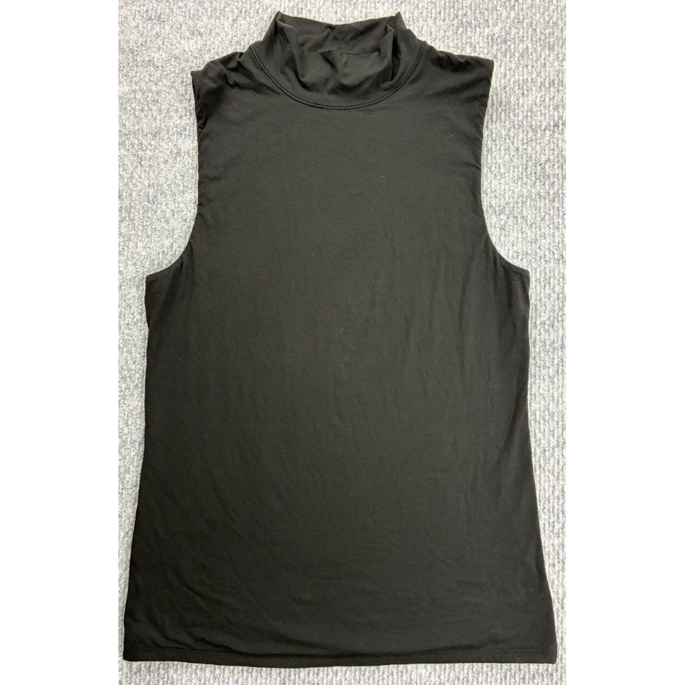 WHBM Black Sleeveless Turtleneck Top Size M Nylon Spandex